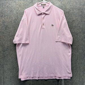Peter Millar Polo Shirt Mens XL Pink Stripe Summer Comfort Golf Stretch Top